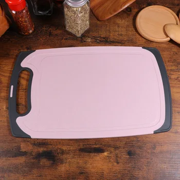 

2 Pcs Cutting Board Square Wheat Straw Chopping Board Antibacterial Mildewproof Kitchen Cutting Board (Blue+Beige)