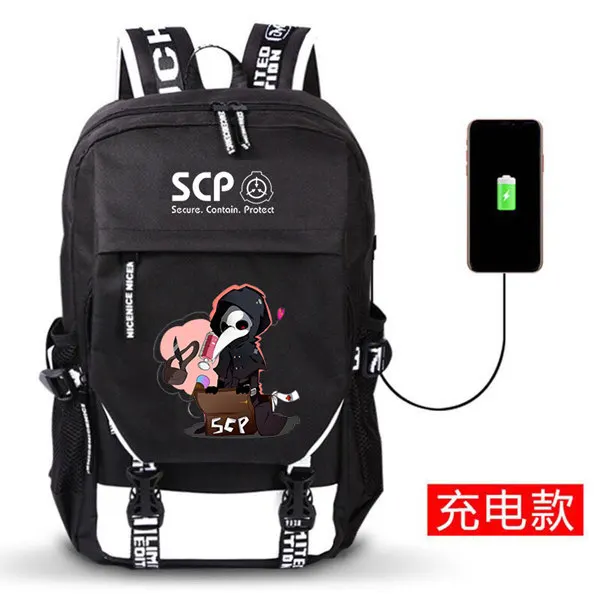 Scp 131 Scp 173 Scp 049 Cosplay Bag Backpack Printing Student Bag Men S And Women S Anime Backpack Charging Device Backpacks Aliexpress