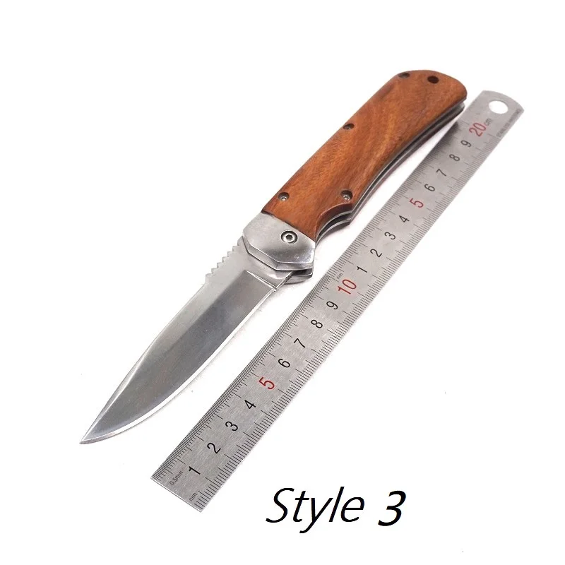 Складной карманный нож тактические ножи для выживания на открытом воздухе Кемпинг Охота многофункциональный инструмент со вставными ножами 7CR18MOV лезвие деревянная ручка EDC Спасательный Инструмент