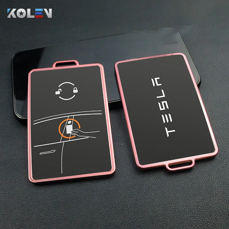 Custodia protettiva per portachiavi per auto in TPU morbido per Tesla Model 3 Card Remote Key Fob Bag Shell Clip accessori per lo Styling dell'auto - He0233286a504441db76abf3d40028241C