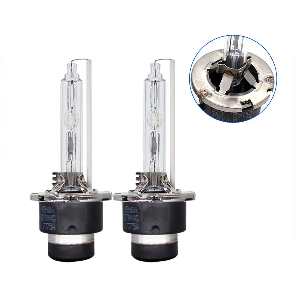 HCDLT 2PCS Car Headlight 55W Xenon D2S HID Replacement Bulbs 35W D4S 6000K 4300K 5000K 8000K Metal D2 D4 Xenon Headlamp Bulb (2)