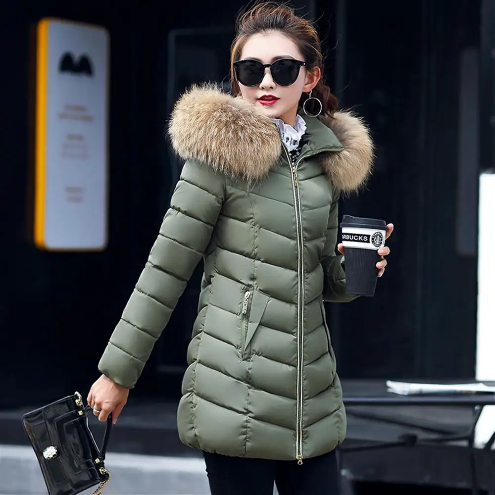 MXTOPPT женские зимние куртки и пальто парки для женщин 6 цветов ватные куртки теплая верхняя одежда с большим воротником из искусственного меха