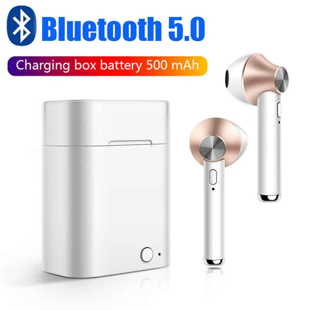 wireless headphones bluetooth with microphone tws earphone earbuds charging box Button control music Headset For smart phone