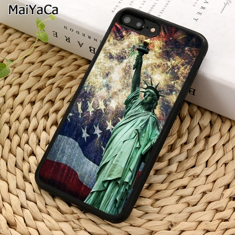 MaiYaCa чехол для телефона с американским флагом статуей свободы iPhone 14 X XR XS 11 12 13 Pro MAX