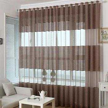 

Striped Sheer Curtains for Living Room Tulle Curtains in the Bedroom Home Decoration Curtain Drapes on the Window