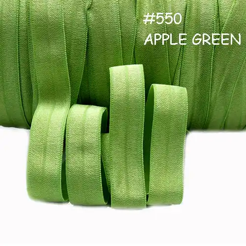 550 apple green 100 ярдов/рулон) 100 цветов для выбора 5/" простая эластичная лента - Цвет: 550 apple green