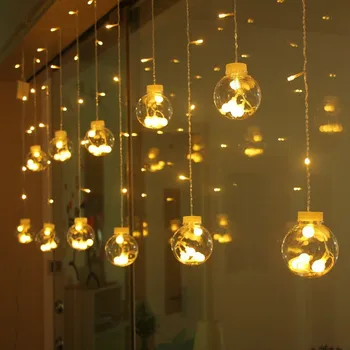 

New Year 2021Christmas Lights Wishing Ball Curtain Light String Christmas Decorations for Home Kerst Decoratie Christmas Gift