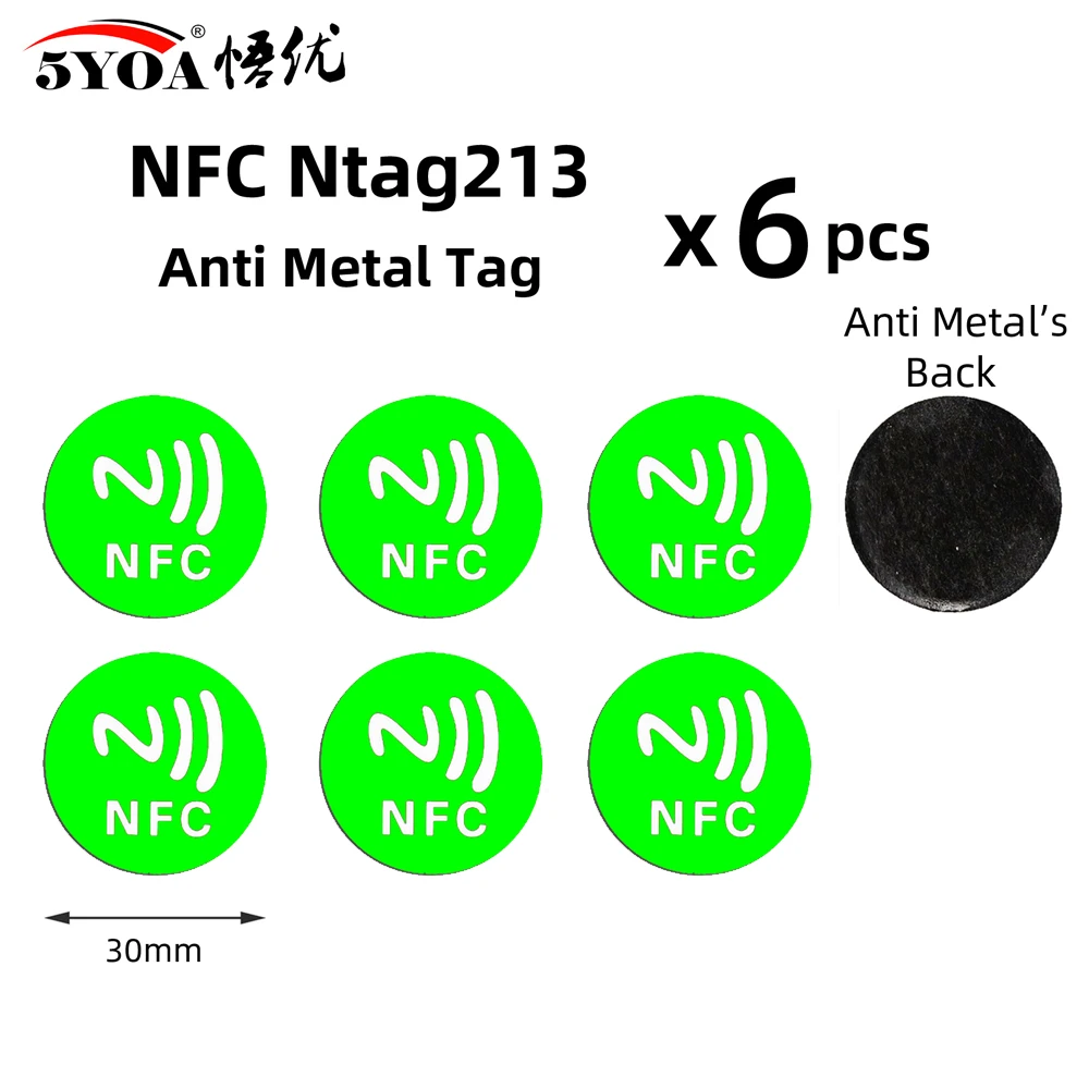 electronic gate lock 6pcs NFC Ntag213 TAG Sticker Ntag 213 for Huawei 13.56MHz Universal Label RFID Key Token Patrol Ultralight Tags best smart door lock Access Control Systems