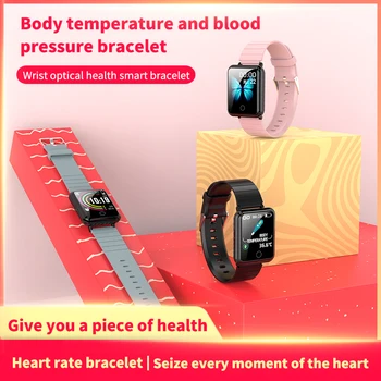 

Bluetooth Smart Men Women Blood Pressure Monitor thermometer Waterproof Fitness Tracker Bracelet Heart Rate For Android IOS