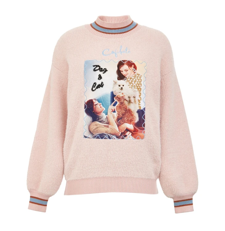 Vero Moda женский свободный крой цифровой печати бисером вязаный свитер | 319413523