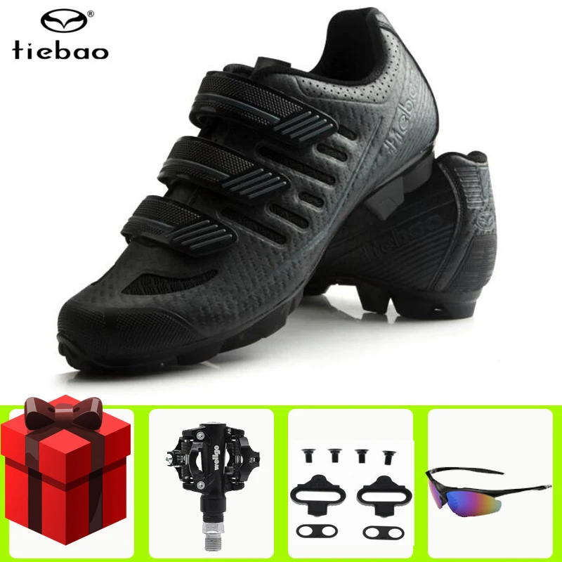 B1712 add all Tiebao велосипедная обувь sapatilha ciclismo mtb педаль SPD набор горный велосипед кроссовки мужские chaussure vtt велосипед Zapatos Ciclismo - Цвет: B1712 add all
