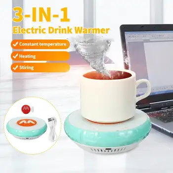 

3 in 1 Magnetic Stirrer Magnetic Mixer with Stir Bar Coffee Tea Drink Warmer Cup Heater Beverage Mug Pad Office