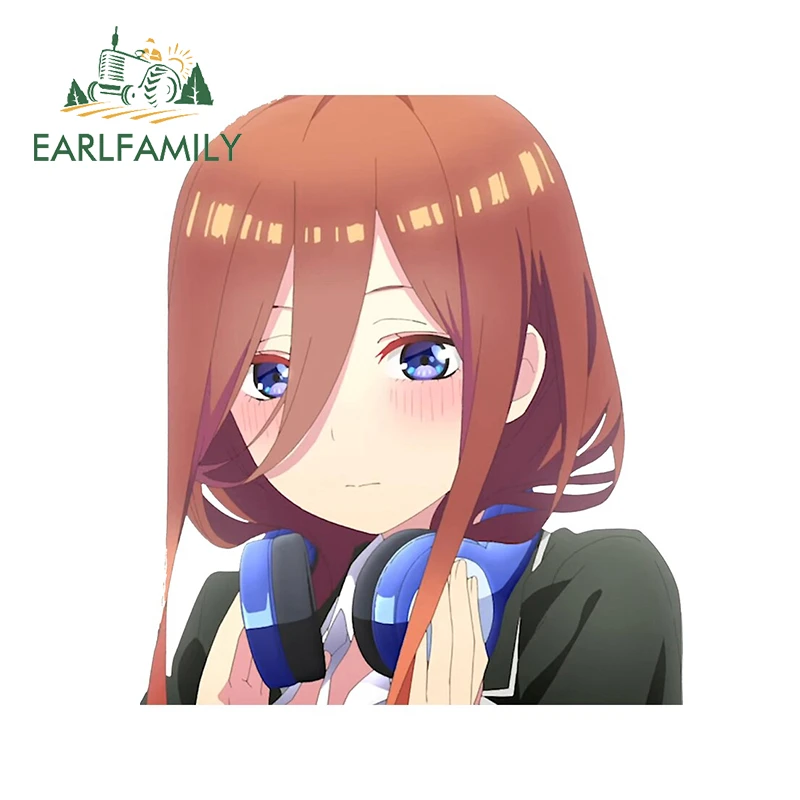 Earlfamily 13cm X 11 3cm For Miku Nakano Car Stickers Cute Anime Decals Waterproof Windshield Luggage Decor Car Goods Diy Car Stickers Aliexpress