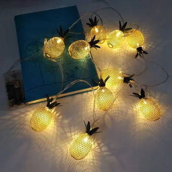 

LED Pineapple String Fairy Lights Garlands Battery Power Iron LED Lamp Holiday Party Garden Decoration Fairy Light