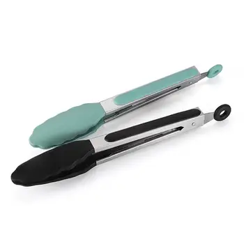 

Silicone Food Tong Stainless Steel Kitchen Tongs Silicone Non-slip Cooking Clip Clamp BBQ Salad Tools Grill Kitchen Accessories