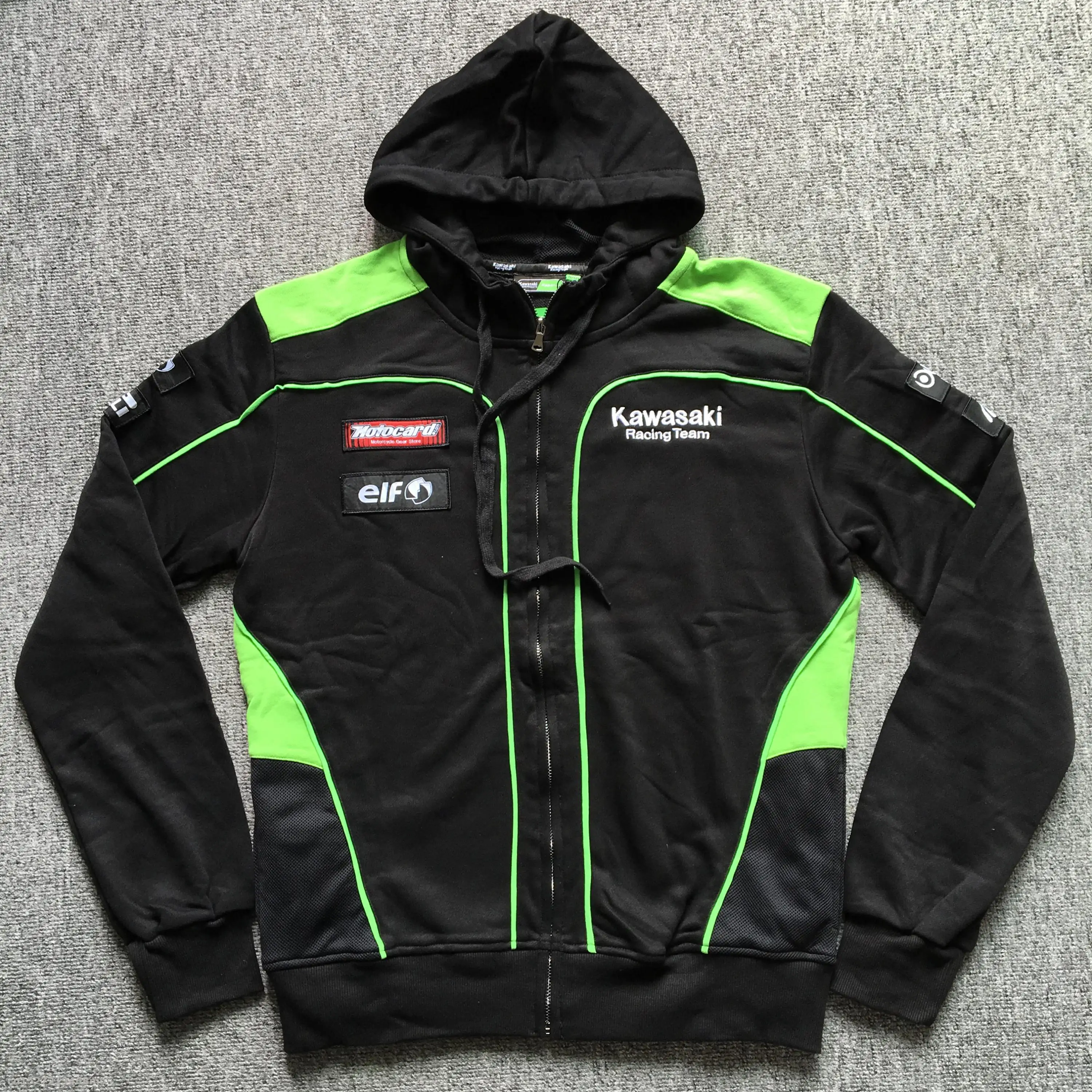 Толстовки с капюшоном для мотоциклистов kawasaki Racing Team, мужские толстовки для мотокросса, мотокросса, повседневные толстовки черного/зеленого цвета