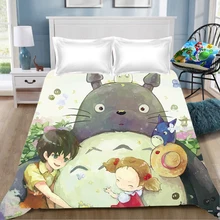 Тоторо аниме печать простыня Vegeta Хаяо Миядзаки Tonari No Totoro детская комната Простыня Постельное белье(без наволочки