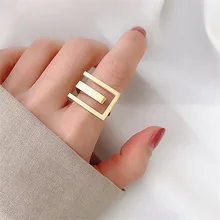 2020 nova personalidade feminino anel de junta simples à moda cor ouro anéis para índice dedo jóias presente legal