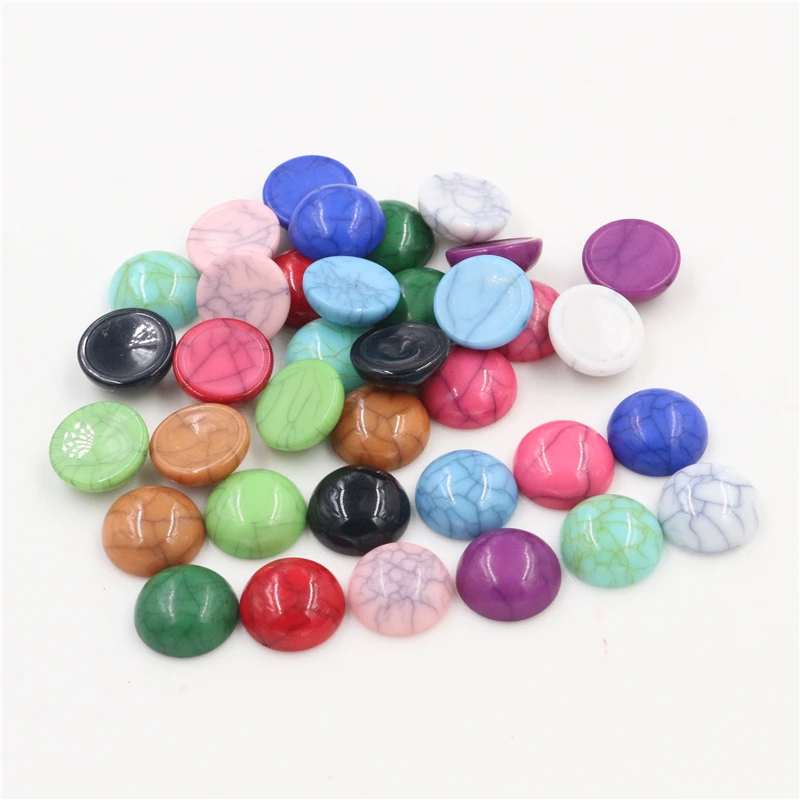 Mix-G5-29 Новые модные кабошоны из смолы с плоской задней поверхностью, 40 шт./лот, 12 мм, разные цвета - Цвет: Mix-G5-29