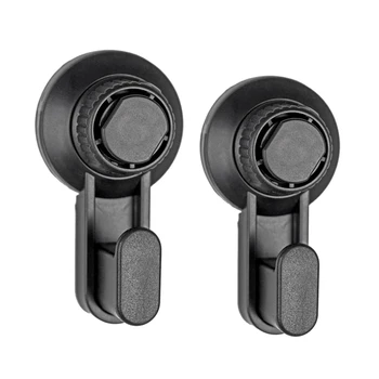 

2 Pack Suction Cup Hooks, Reusable Utility Hooks, Waterproof and Oilproof, Bathroom Kitchen Heavy Duty Hooks,Black