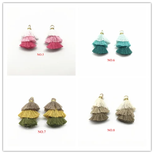 2 шт Bohochic Boho 3 слоя хлопок Красочные кисточки для изготовления ювелирных изделий Diy ювелирных изделий Аксессуары