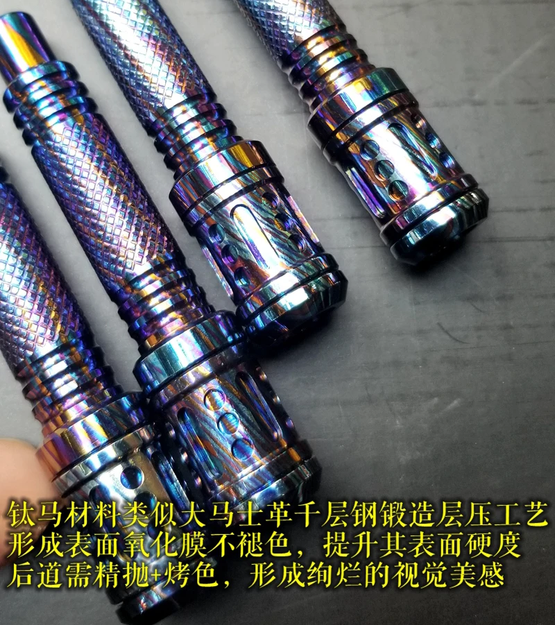 A196 EDC титановый сплав/титановый дамасский фильтр для сигарет тройной Рециркулирующий металлический фильтр