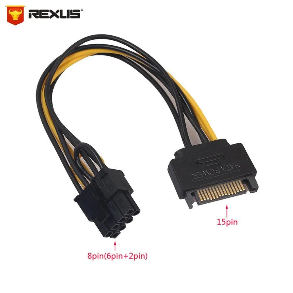 8Pin(6+ 2) до 15Pin PCI-E SATA кабель питания для видеокарты жесткий диск