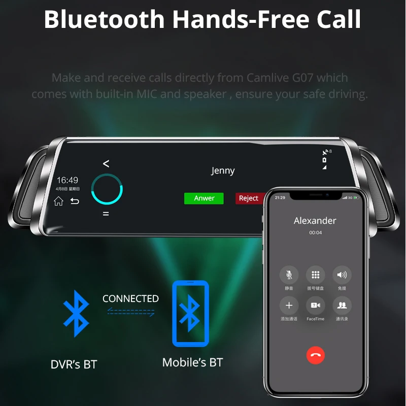G07 зеркало авто камера 10 дюймов 4G Bluetooth зеркало заднего вида видео регистратор HD1080P gps навигация Android Wifi авто видеорегистратор