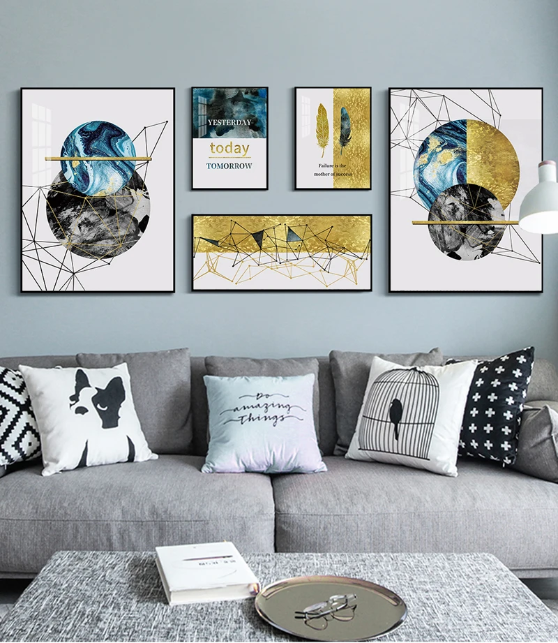 5 шт. светильник класса люкс декоративная картина на холсте Абстрактная живопись