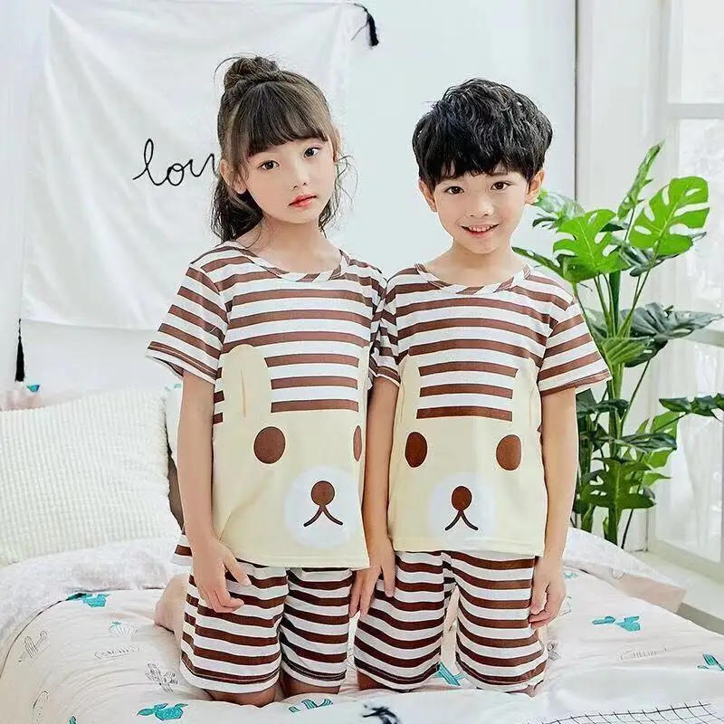 Детская Пижама с Микки Маусом, комплект повседневной одежды для маленьких мальчиков и девочек с героями мультфильмов, костюм детский комплект пижамы с короткими рукавами