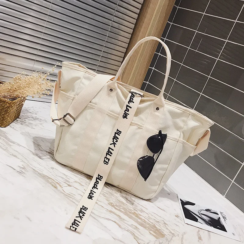 

Trend of Fashion Casual Canvas Bag Women's Large Capacity Portable Large Capacity Shoulder Bag Nursing Travel Shoulder Bag