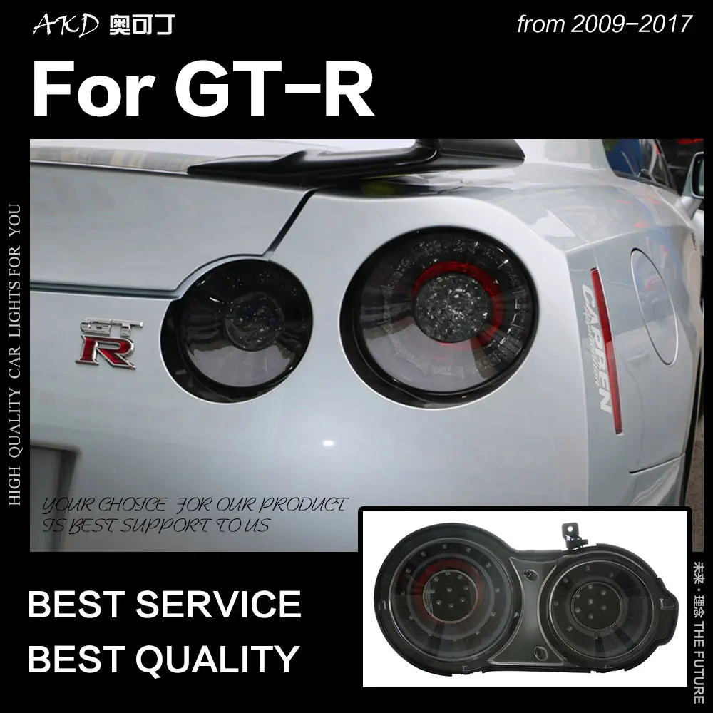 AKD автомобильный Стайлинг для Nissan GT-R светодиодный задний фонарь 2009- GTR задний фонарь светодиодный DRL поворотник тормоз Обратный Авто аксессуары
