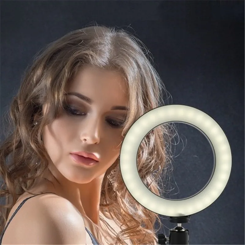 Светодиодный кольцевой светильник для селфи для фотосъемки со штативом с регулируемой яркостью и широким диапазоном затемнения светильник s для студийной фотосъемки