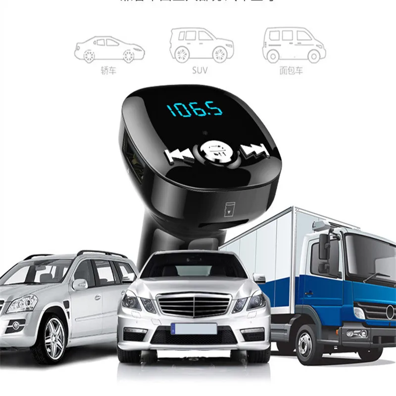 Автомобильное зарядное устройство 3.4A Автомобильный MP3-плеер Bluetooth громкой связи голосовая навигация TF карта fm-передатчик