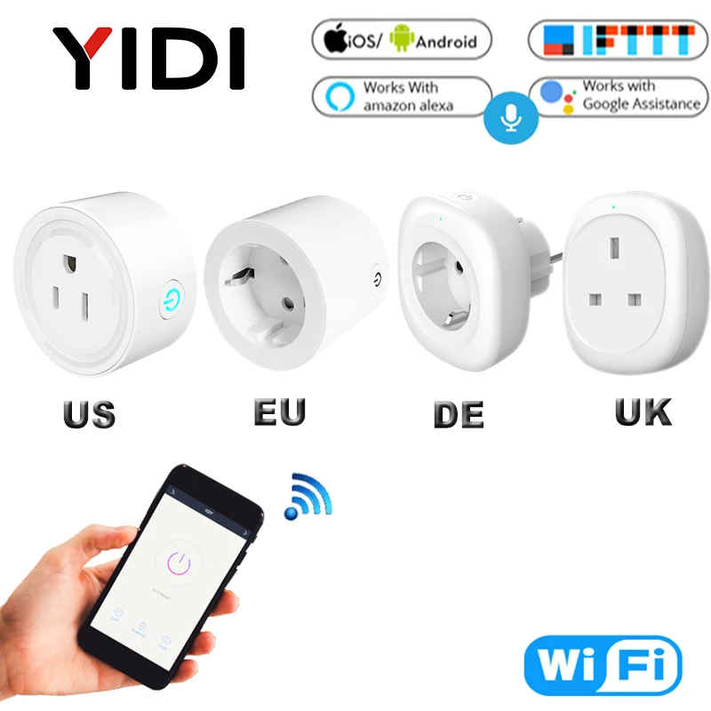 Умная розетка Wi-Fi, США, Великобритания, ЕС, розетка, мобильное приложение, дистанционное управление, работает с Amazon Alexa Google Home для умной жизни