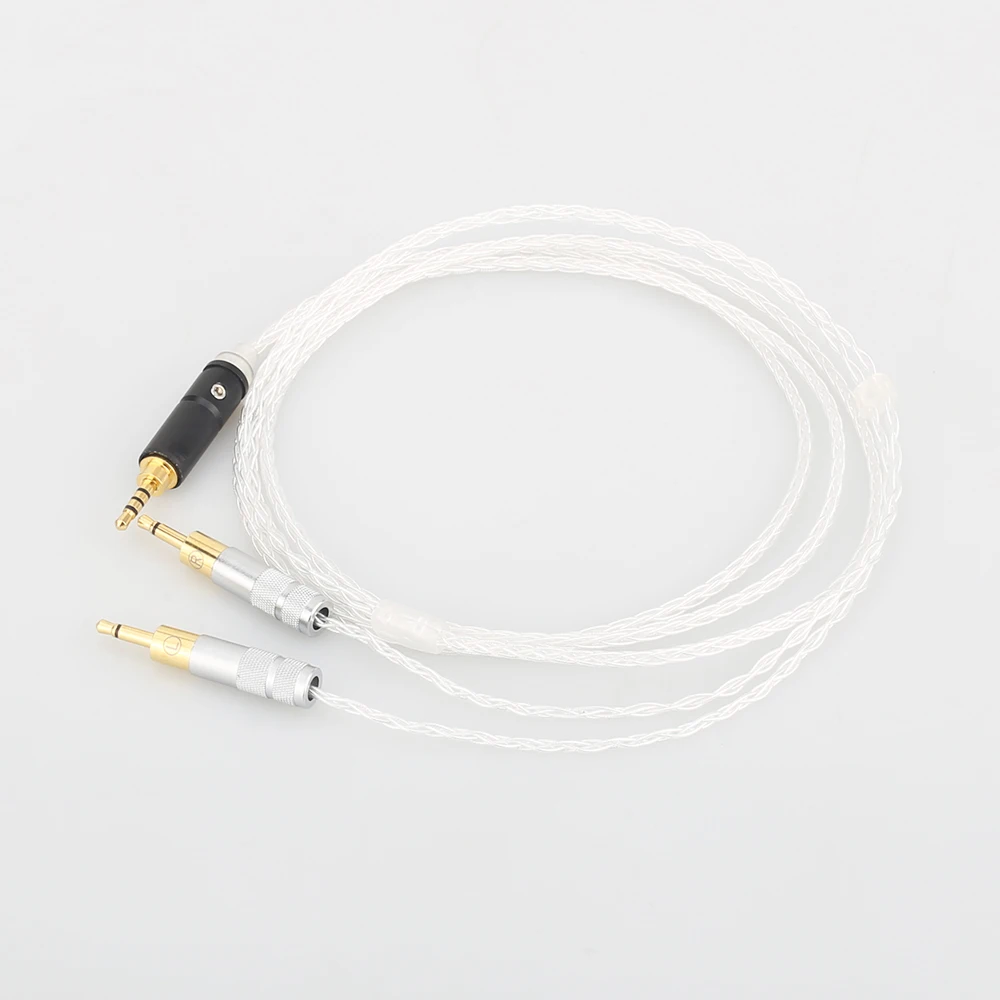 Audiocrast 2 5 3 5 4 4mm Balanced 8core Silver Plated Headphone Upgrade Cable for HD700 HD 700 M1060 M1060c Audio grade cable