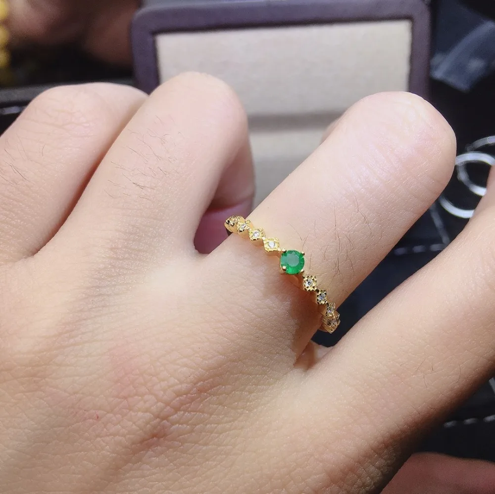 Shilovem 925 Серебряное кольцо с натуральным изумрудом, хорошее ювелирное изделие, Универсальные женские сапоги модные свадебные открытые 3*3 мм jcj0303911agml