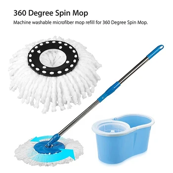 

360 Degree Rotating Spinning Magic Mop Microfiber Heads Mop Floor Mopheads Replacement Fiber Mop Heads Popular Convenience New
