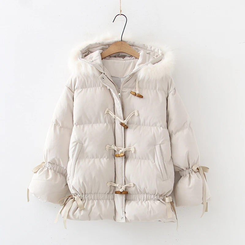 Women Winter Jacket Big Fur Collar Winter Coat Women Plus Size Down Parka Lady Hooded Parkas Warm Cotton Jackets