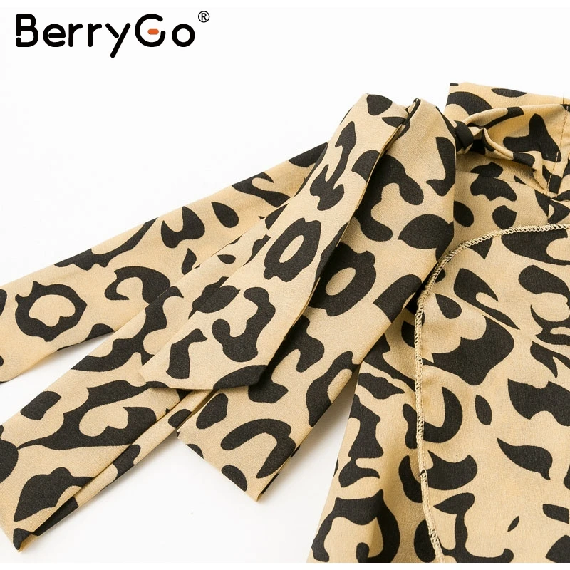 BerryGo Сексуальная леопардовая Печать Женская Макси юбка элегантная боковая Бабочка Женская юбка Осенняя юбка с оборками с завышенной талией Асимметричная Женская юбка