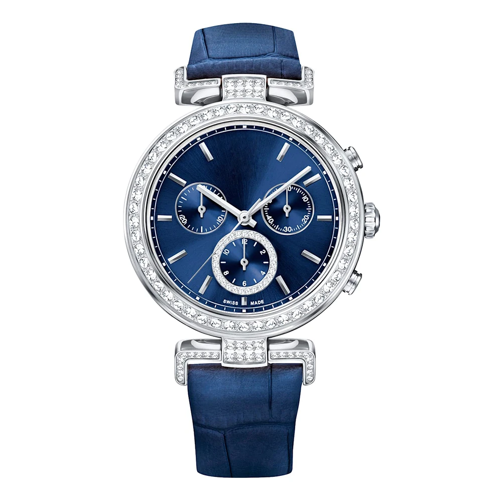 

SWA RO 2019 Fashion Unique New ERA JOURNEY Watch Blue Crocodile Leather Strap Stainless Steel Crystal Case Female Timing Watch
