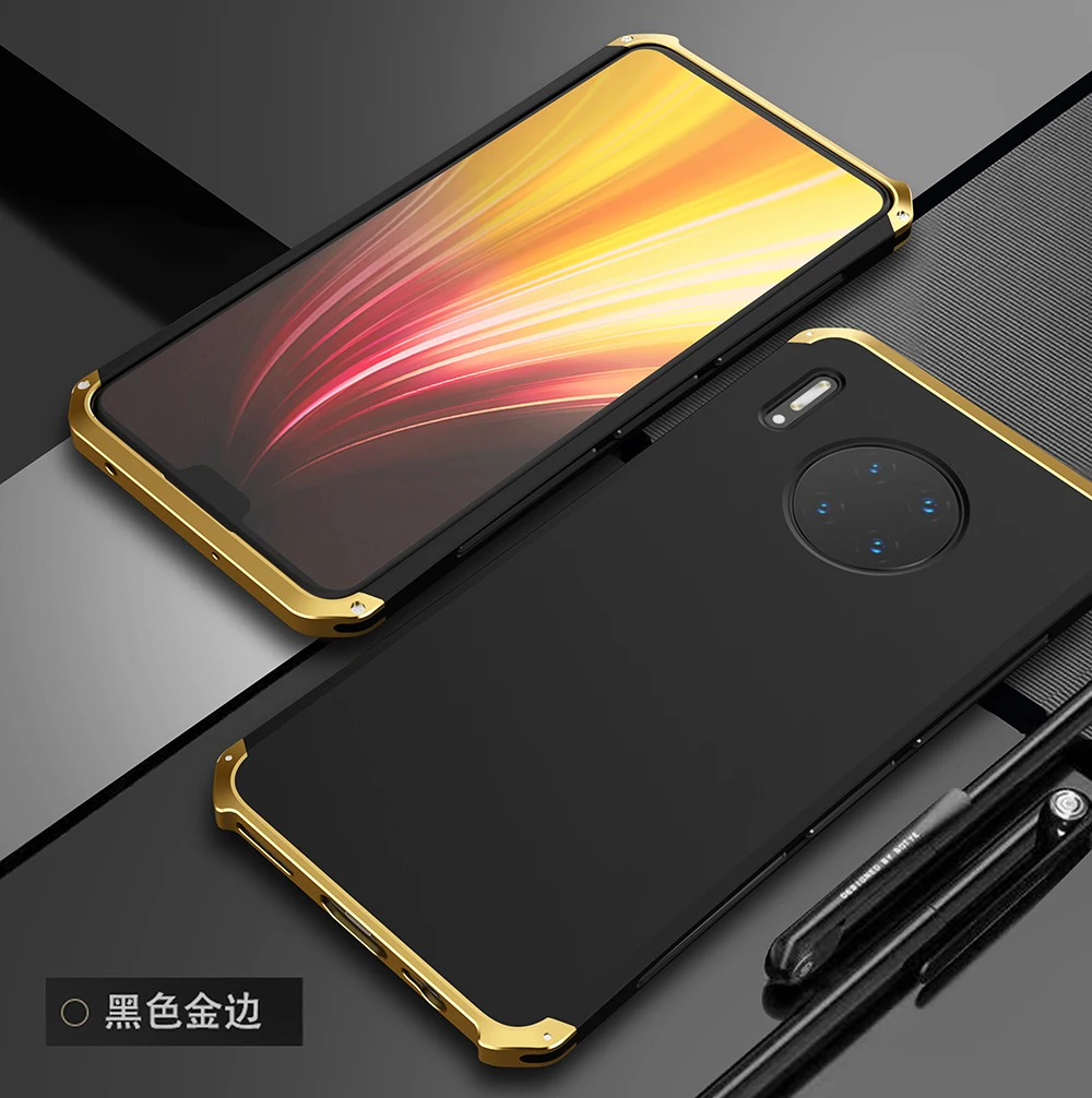 Текстурированный противоударный металлический каркас пластик для huawei mate 30 алюминиевый сплав mate 30 mate 30 бампер с подарком