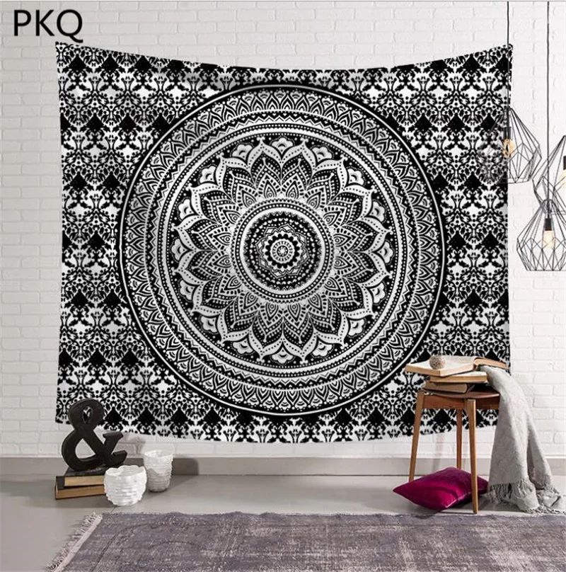 

95x73cm Wall Hanging Tapestry Wall Hanging Polyester Indian Mandala Pattern Blanket Home Decoration Yoga Multifunction Mat