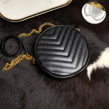 

Trendy Women Shoulder Bag Fashion Ladies Messenger Bags Waterproof Handbag Round Simple Female High Quality Real Leather Bag