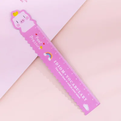 Милые Креативные принадлежности Kawaii для учеников начальной школы мультяшная Милая 15 см линейка может быть согнута мягкая линейка волнистая линейка Лидер продаж - Цвет: Красный