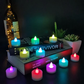 

24pcs Simulation Candle Lamp Small LED Durable Romantic Proposal Birthday Halloween Christmas Decoration Electronic Candle Lamp