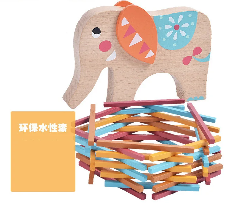 Греческие деревянные цветные палочки, Балансирующий луч, детская Развивающая игра, игрушка для родителей и детей, слон, Балансирующий луч, Дженга 0,15