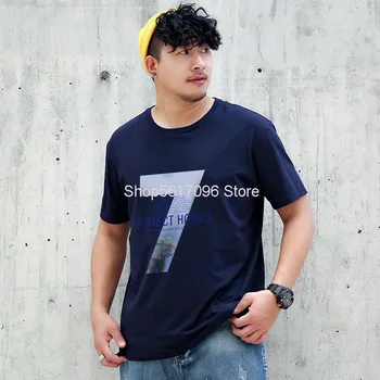 

Male T Shirt Short Sleeve Big Size Loose Teenager Leisure T-shirt Plus Fat Plus Backing Shirt