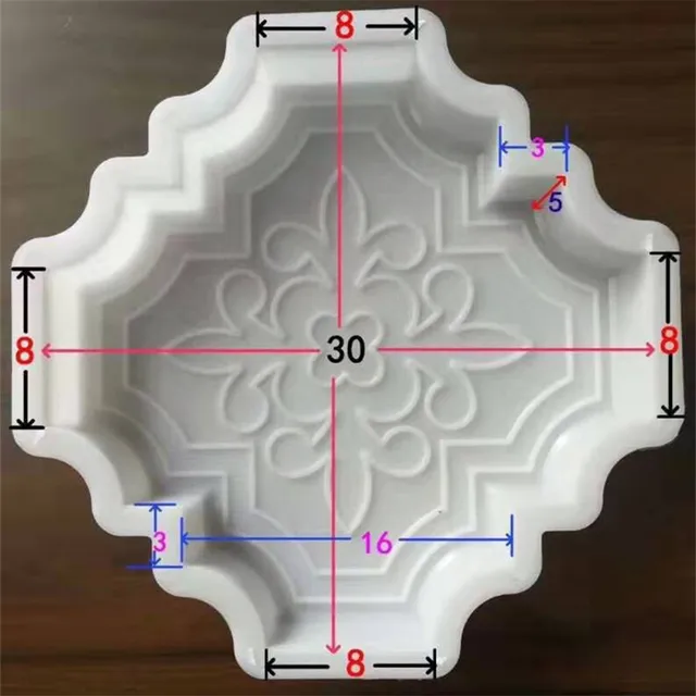 Egy Két Készlet Műanyag Beton Út Útját Készíti A Burkolat Penész Diy 3D Virágmintás Tégla Burkolatformák