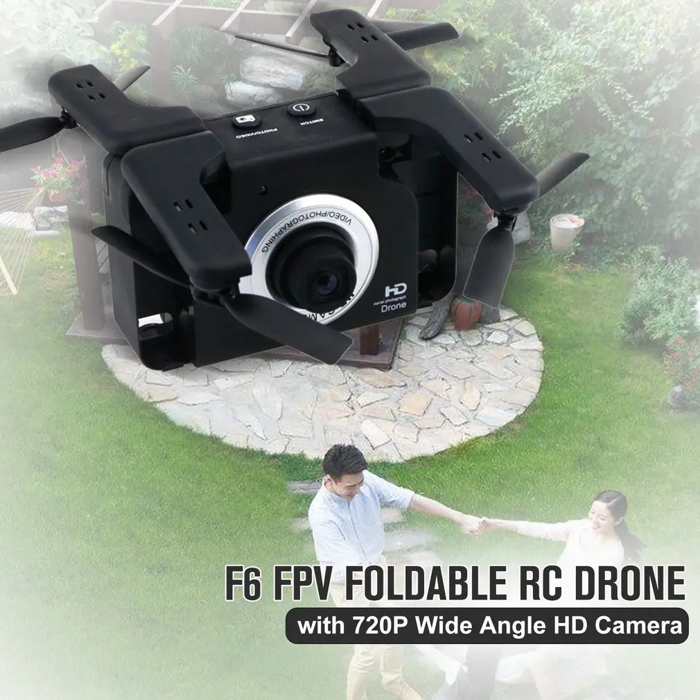 F6 720P широкоугольная WiFi HD камера FPV Складная RC Дрон самолет с жестом селфи Безголовый режим один ключ возврат